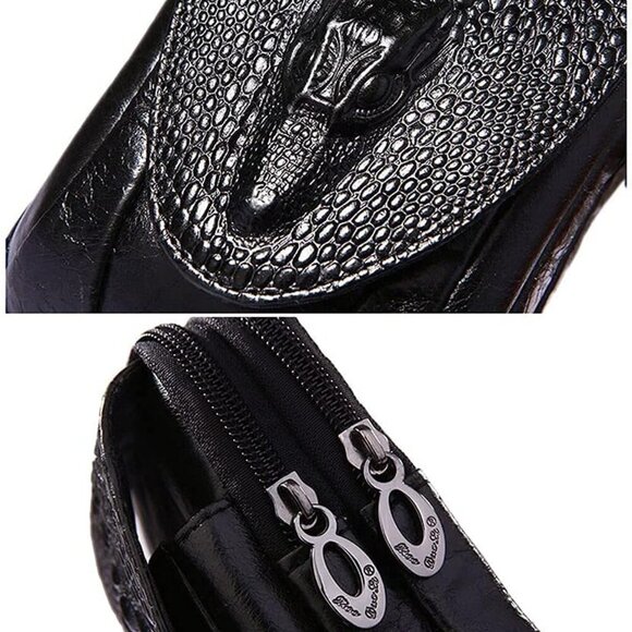 Crocodile Leather Phone Belt Bag Waist Pack for Men Travel Outdoor Casual Cellph - Picture 6 of 8